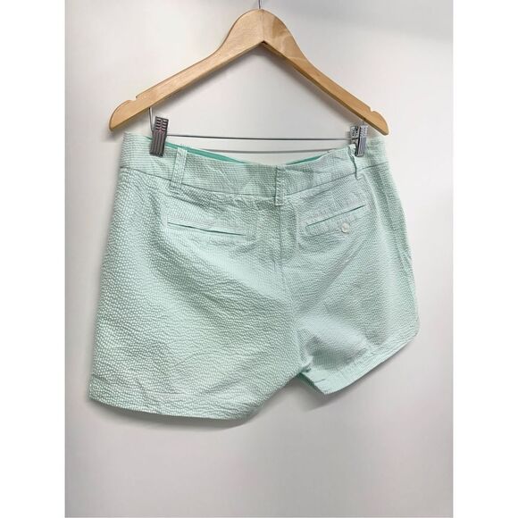 J Crew Shorts Regular Size 10 Green White Striped Casual Front Pockets - Picture 5 of 12